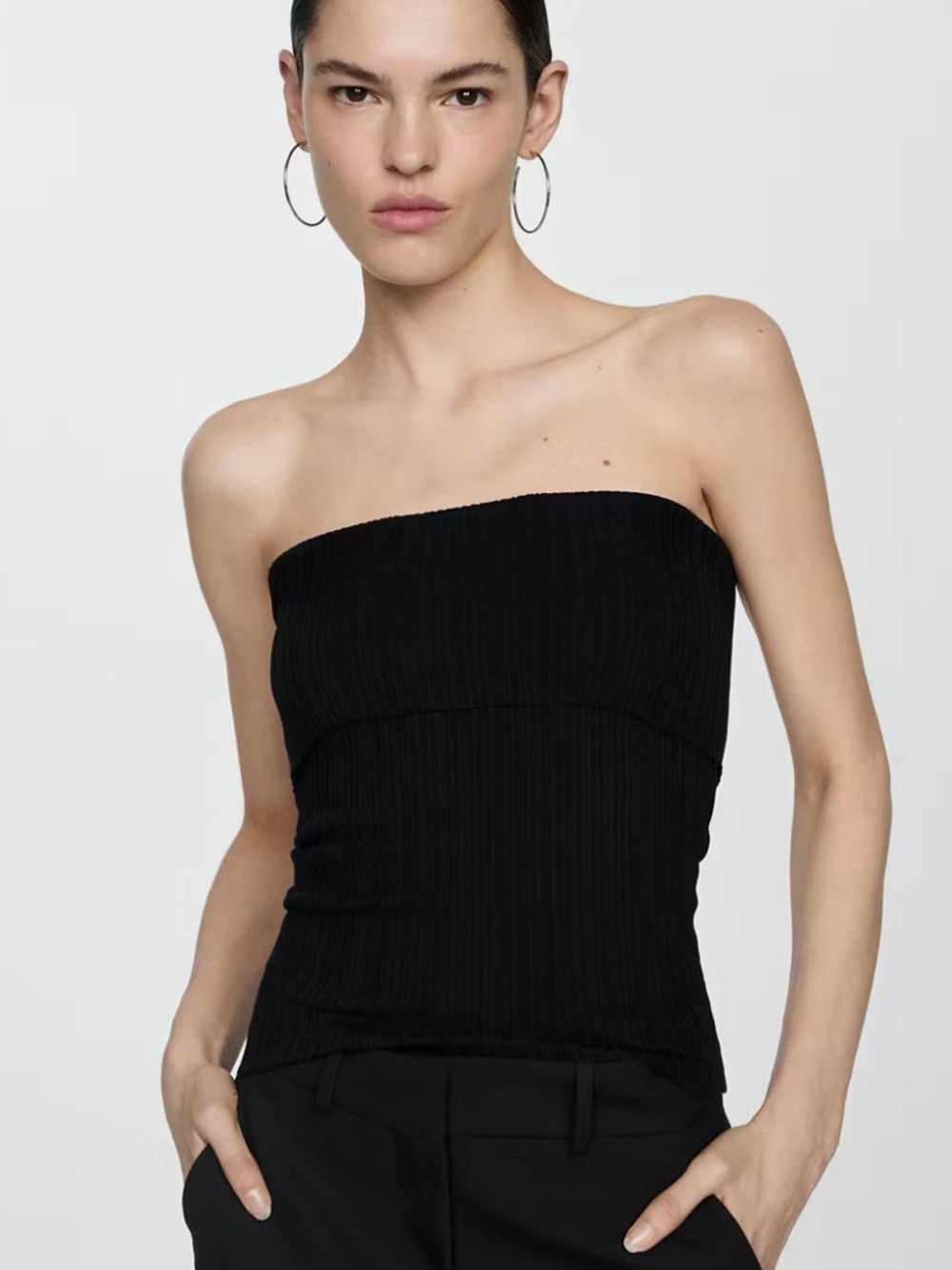Mango STRAPLESS KNITTED TOP
